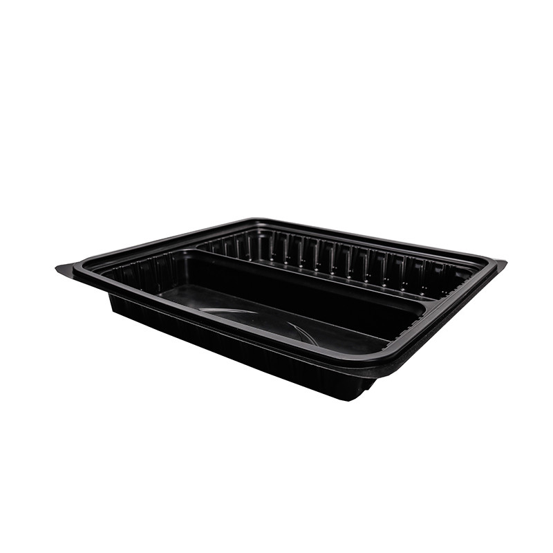 BOPS蓋黑色方形兩格快餐盒